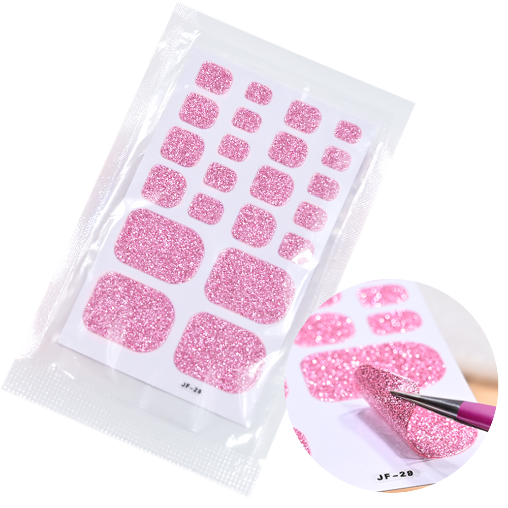 Full Cover Adhesive - 22 punte rosa glitter punta adesivo